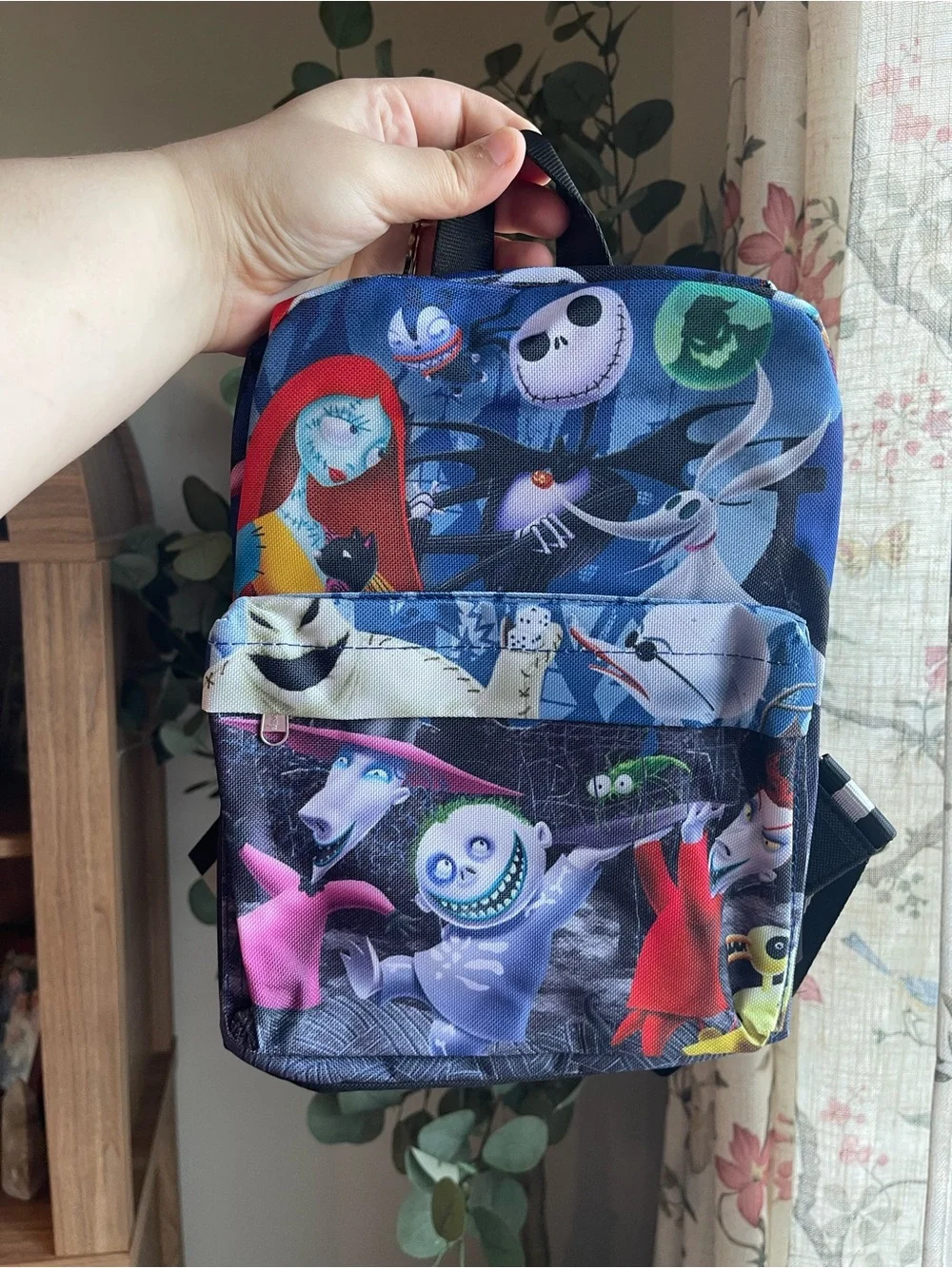 Blue Kids/Mini Nightmare Before Christmas Character Print Backpack